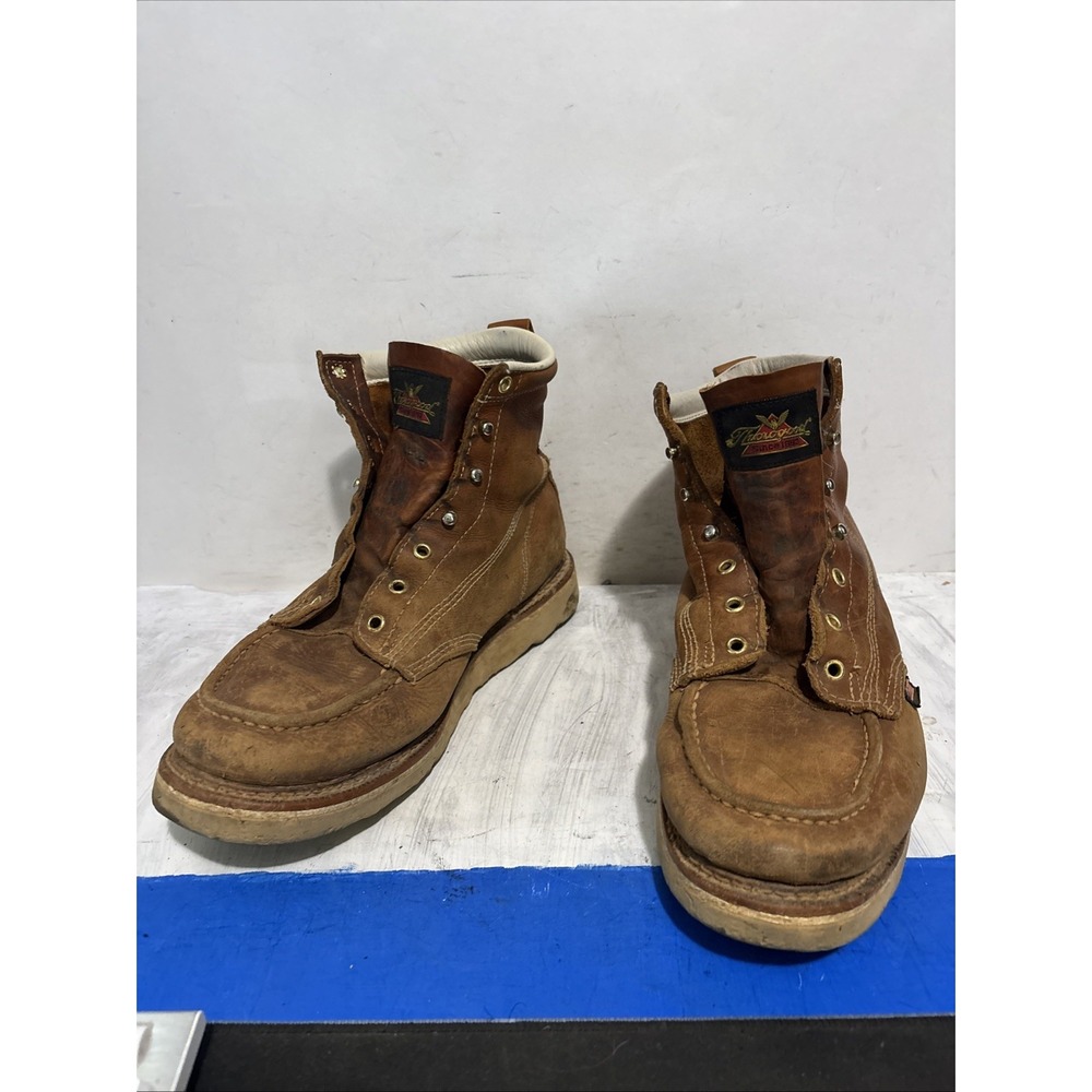 Thorogood American Heritage Brown Leather Soft Toe Work Boots Mens 11D 814-4200